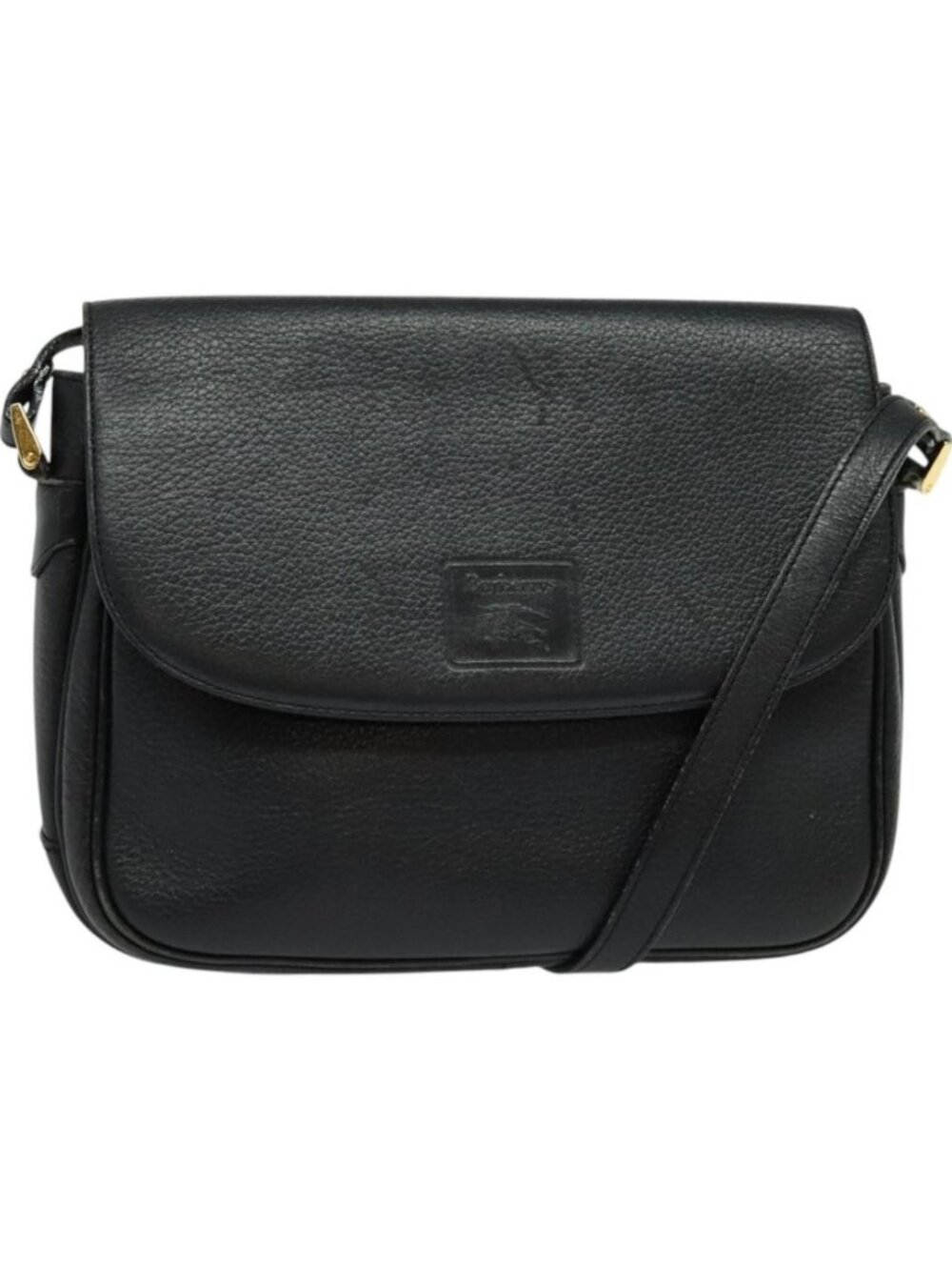Burberrys Shoulder Bag Leather Gold Black